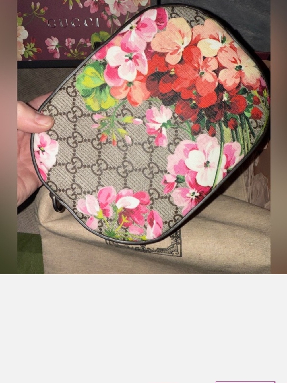 24 Hour Sale Gucci Pink Floral GG Supreme Crossbody Bag - Picture 3 of 11